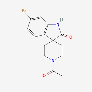 molecular formula C14H15BrN2O2 B2577137 1'-Acetyl-6-bromospiro[indoline-3,4'-piperidin]-2-one CAS No. 1160248-50-9