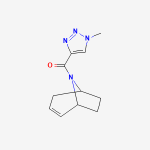 molecular formula C11H14N4O B2577138 (1R,5S)-8-azabicyclo[3.2.1]oct-2-en-8-yl(1-methyl-1H-1,2,3-triazol-4-yl)methanone CAS No. 2320226-75-1