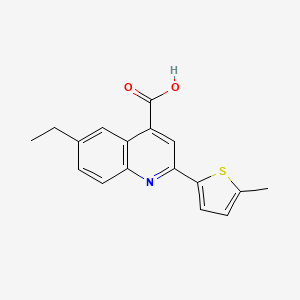 molecular formula C17H15NO2S B2577140 6-乙基-2-(5-甲基噻吩-2-基)喹啉-4-羧酸 CAS No. 588711-29-9