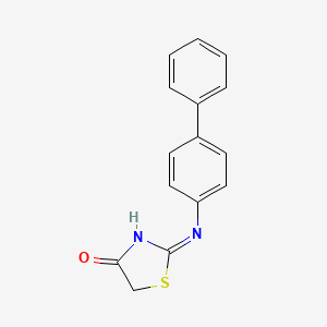 molecular formula C15H12N2OS B2577143 (2Z)-2-(1,1'-Biphenyl-4-ylimino)-1,3-thiazolidin-4-one CAS No. 553675-18-6