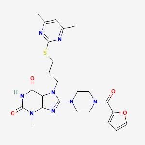 7-[3-(4,6-Dimethylpyrimidin-2-ylthio)propyl]-8-[4-(2-furylcarbonyl)piperazinyl]-3-methyl-1,3,7-trihydropurine-2,6-dione