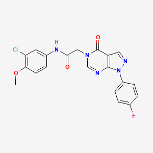 molecular formula C20H15ClFN5O3 B2577148 N-(3-chloro-4-methoxyphenyl)-2-[1-(4-fluorophenyl)-4-oxo-1H,4H,5H-pyrazolo[3,4-d]pyrimidin-5-yl]acetamide CAS No. 871214-61-8