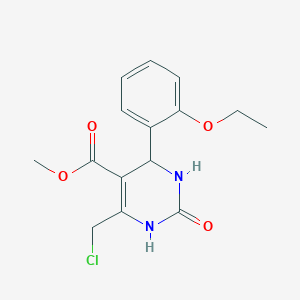 molecular formula C15H17ClN2O4 B2577149 Methyl 6-(chloromethyl)-4-(2-ethoxyphenyl)-2-oxo-1,2,3,4-tetrahydropyrimidine-5-carboxylate CAS No. 1260917-13-2