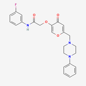 N-(3-fluorophenyl)-2-((4-oxo-6-((4-phenylpiperazin-1-yl)methyl)-4H-pyran-3-yl)oxy)acetamide