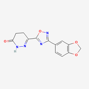 molecular formula C13H10N4O4 B2577152 6-[3-(1,3-benzodioxol-5-yl)-1,2,4-oxadiazol-5-yl]-4,5-dihydropyridazin-3(2H)-one CAS No. 1260992-61-7