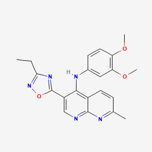 N-(3,4-dimethoxyphenyl)-3-(3-ethyl-1,2,4-oxadiazol-5-yl)-7-methyl-1,8-naphthyridin-4-amine