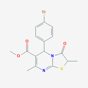 molecular formula C16H15BrN2O3S B257717 methyl 5-(4-bromophenyl)-2,7-dimethyl-3-oxo-2,3-dihydro-5H-[1,3]thiazolo[3,2-a]pyrimidine-6-carboxylate 
