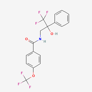 molecular formula C17H13F6NO3 B2577177 N-(3,3,3-trifluoro-2-hydroxy-2-phenylpropyl)-4-(trifluoromethoxy)benzamide CAS No. 1396631-85-8