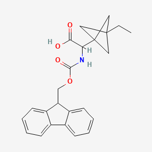 molecular formula C24H25NO4 B2577179 2-(3-Ethyl-1-bicyclo[1.1.1]pentanyl)-2-(9H-fluoren-9-ylmethoxycarbonylamino)acetic acid CAS No. 2287268-75-9