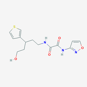 molecular formula C14H17N3O4S B2577182 N'-[5-hydroxy-3-(thiophen-3-yl)pentyl]-N-(1,2-oxazol-3-yl)ethanediamide CAS No. 2097872-80-3