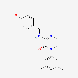 1-(3,5-dimethylphenyl)-3-{[(4-methoxyphenyl)methyl]amino}-1,2-dihydropyrazin-2-one