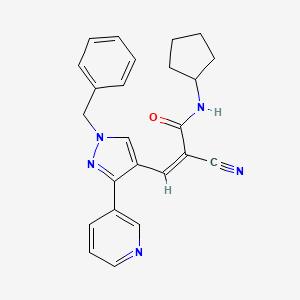 molecular formula C24H23N5O B2577192 (Z)-3-(1-benzyl-3-pyridin-3-ylpyrazol-4-yl)-2-cyano-N-cyclopentylprop-2-enamide CAS No. 1390869-75-6
