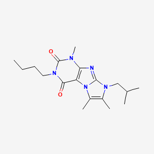 molecular formula C18H27N5O2 B2577194 3-butyl-8-isobutyl-1,6,7-trimethyl-1H-imidazo[2,1-f]purine-2,4(3H,8H)-dione CAS No. 915890-72-1