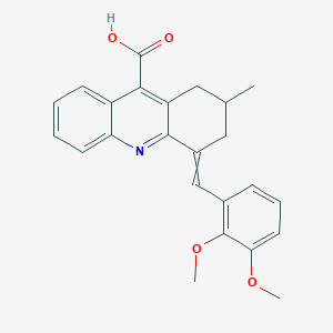 molecular formula C24H23NO4 B2577196 4-[(2,3-Dimethoxyphenyl)methylidene]-2-methyl-1,2,3,4-tetrahydroacridine-9-carboxylic acid CAS No. 721425-05-4