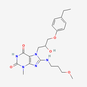 molecular formula C21H29N5O5 B2577197 7-[3-(4-乙基苯氧基)-2-羟基丙基]-8-[(3-甲氧基丙基)氨基]-3-甲基-3,7-二氢-1H-嘌呤-2,6-二酮 CAS No. 476479-90-0