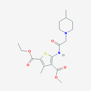molecular formula C18H26N2O5S B257720 2-Ethyl 4-methyl 3-methyl-5-{[(4-methyl-1-piperidinyl)acetyl]amino}-2,4-thiophenedicarboxylate 
