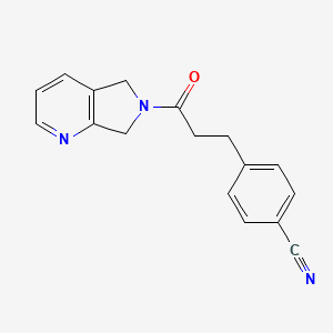 molecular formula C17H15N3O B2577229 4-(3-oxo-3-(5H-pyrrolo[3,4-b]pyridin-6(7H)-yl)propyl)benzonitrile CAS No. 2310154-20-0
