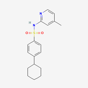 molecular formula C18H22N2O2S B2577266 4-cyclohexyl-N-(4-methylpyridin-2-yl)benzenesulfonamide CAS No. 693256-59-6