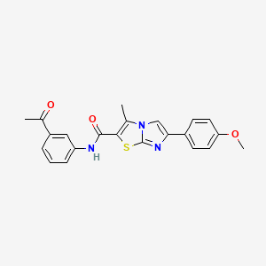 molecular formula C22H19N3O3S B2577267 N-(3-乙酰苯基)-6-(4-甲氧基苯基)-3-甲基咪唑并[2,1-b][1,3]噻唑-2-甲酰胺 CAS No. 852134-98-6