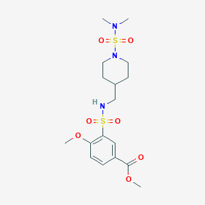 molecular formula C17H27N3O7S2 B2577269 methyl 3-(N-((1-(N,N-dimethylsulfamoyl)piperidin-4-yl)methyl)sulfamoyl)-4-methoxybenzoate CAS No. 2034357-27-0