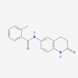 molecular formula C17H16N2O2 B2577271 2-methyl-N-(2-oxo-1,2,3,4-tetrahydroquinolin-6-yl)benzamide CAS No. 922130-91-4