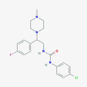 molecular formula C20H24ClFN4O B2577274 1-(4-Chlorophenyl)-3-[2-(4-fluorophenyl)-2-(4-methylpiperazin-1-yl)ethyl]urea CAS No. 898448-52-7