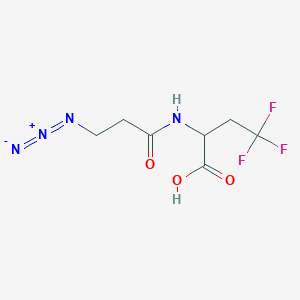molecular formula C7H9F3N4O3 B2577278 2-(3-Azidopropanoylamino)-4,4,4-trifluorobutanoic acid CAS No. 2225137-28-8