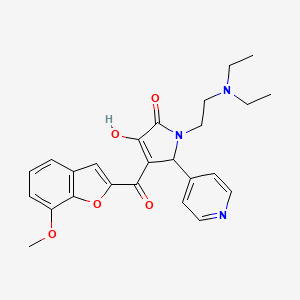 molecular formula C25H27N3O5 B2577281 1-(2-(diethylamino)ethyl)-3-hydroxy-4-(7-methoxybenzofuran-2-carbonyl)-5-(pyridin-4-yl)-1H-pyrrol-2(5H)-one CAS No. 838870-28-3