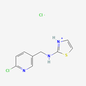 molecular formula C9H9Cl2N3S B2577282 2-{[(6-Chloro-3-pyridinyl)methyl]amino}-1,3-thiazol-3-ium chloride CAS No. 1046802-02-1