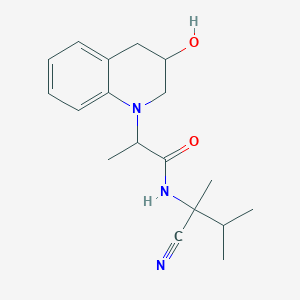 molecular formula C18H25N3O2 B2577291 N-(2-Cyano-3-methylbutan-2-yl)-2-(3-hydroxy-3,4-dihydro-2H-quinolin-1-yl)propanamide CAS No. 2175148-68-0