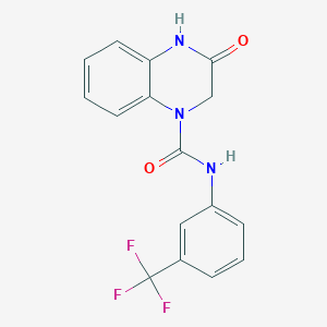 molecular formula C16H12F3N3O2 B2577293 3-oxo-N-[3-(trifluoromethyl)phenyl]-2,4-dihydroquinoxaline-1-carboxamide CAS No. 848657-90-9