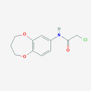 molecular formula C11H12ClNO3 B2577296 2-氯-N-(3,4-二氢-2H-苯并[b][1,4]二氧戊环-7-基)-乙酰胺 CAS No. 757220-20-5