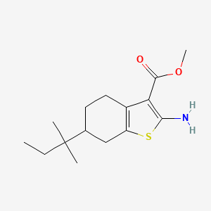 molecular formula C15H23NO2S B2577297 Methyl 2-amino-6-(1,1-dimethylpropyl)-4,5,6,7-tetrahydro-1-benzothiophene-3-carboxylate CAS No. 351981-10-7