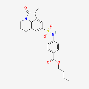 molecular formula C23H26N2O5S B2577298 butyl 4-(1-methyl-2-oxo-2,4,5,6-tetrahydro-1H-pyrrolo[3,2,1-ij]quinoline-8-sulfonamido)benzoate CAS No. 898411-68-2