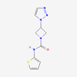 molecular formula C10H11N5OS B2577302 N-(thiophen-2-yl)-3-(1H-1,2,3-triazol-1-yl)azetidine-1-carboxamide CAS No. 2034491-21-7
