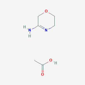 molecular formula C6H12N2O3 B2577303 Morpholin-3-ylideneamine acetate salt CAS No. 1096418-66-4