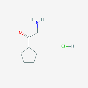 molecular formula C7H14ClNO B2577308 2-Amino-1-cyclopentylethan-1-one hydrochloride CAS No. 53773-36-7; 89895-04-5