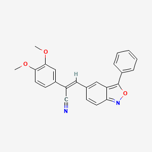 (2Z)-2-(3,4-dimethoxyphenyl)-3-(3-phenyl-2,1-benzoxazol-5-yl)prop-2-enenitrile