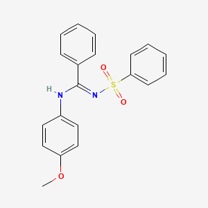 molecular formula C20H18N2O3S B2577311 (E)-N-(4-methoxyphenyl)-N'-(phenylsulfonyl)benzimidamide CAS No. 31789-62-5