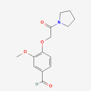 molecular formula C14H17NO4 B2577317 3-Methoxy-4-(2-oxo-2-pyrrolidin-1-yl-ethoxy)-benzaldehyde CAS No. 760183-53-7