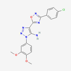 molecular formula C18H15ClN6O3 B2577318 4-[3-(4-chlorophenyl)-1,2,4-oxadiazol-5-yl]-1-(3,4-dimethoxyphenyl)-1H-1,2,3-triazol-5-amine CAS No. 892777-71-8