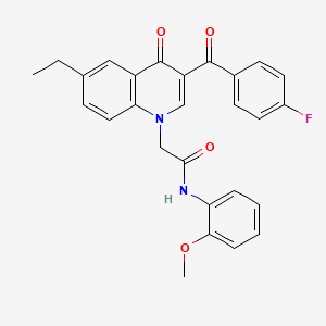 molecular formula C27H23FN2O4 B2577322 2-(6-ethyl-3-(4-fluorobenzoyl)-4-oxoquinolin-1(4H)-yl)-N-(2-methoxyphenyl)acetamide CAS No. 895653-06-2