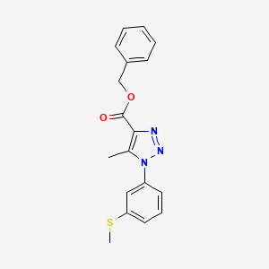 molecular formula C18H17N3O2S B2577324 benzyl 5-methyl-1-(3-(methylthio)phenyl)-1H-1,2,3-triazole-4-carboxylate CAS No. 946243-28-3