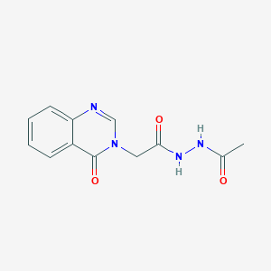 molecular formula C12H12N4O3 B257733 N'-acetyl-2-(4-oxo-3(4H)-quinazolinyl)acetohydrazide 