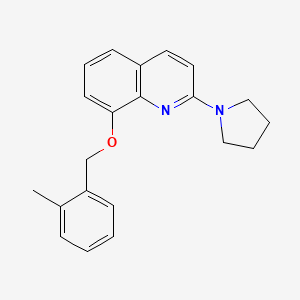 molecular formula C21H22N2O B2577348 8-((2-Methylbenzyl)oxy)-2-(pyrrolidin-1-yl)quinoline CAS No. 921575-44-2