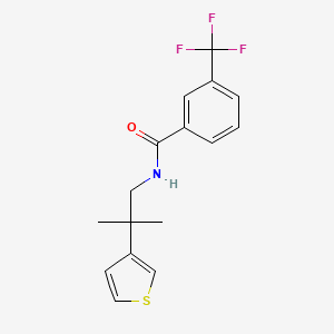 molecular formula C16H16F3NOS B2577352 N-(2-methyl-2-(thiophen-3-yl)propyl)-3-(trifluoromethyl)benzamide CAS No. 2320684-12-4