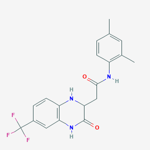 N-(2,4-dimethylphenyl)-2-[3-oxo-6-(trifluoromethyl)-2,4-dihydro-1H-quinoxalin-2-yl]acetamide