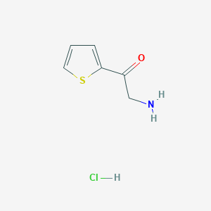 molecular formula C6H8ClNOS B2577378 2-Amino-1-thiophen-2-ylethanone hydrochloride CAS No. 70996-65-5