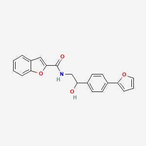 molecular formula C21H17NO4 B2577379 N-{2-[4-(furan-2-yl)phenyl]-2-hydroxyethyl}-1-benzofuran-2-carboxamide CAS No. 2097872-38-1