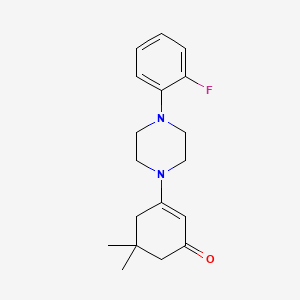molecular formula C18H23FN2O B2577384 3-(4-(2-氟苯基)哌嗪基)-5,5-二甲基环己-2-EN-1-酮 CAS No. 848233-07-8